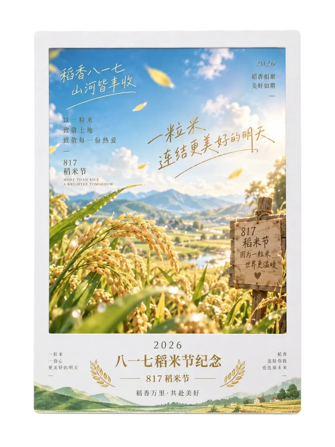 2026 八一七稻米节纪念拍立得卡